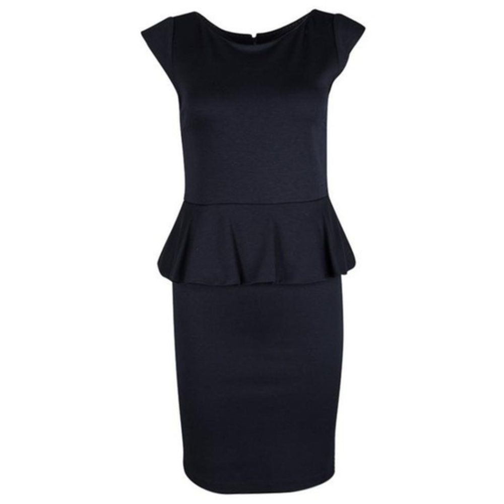 Alice + Olivia Navy Blue Cap Sleeve Victoria Peplum Dress size 6